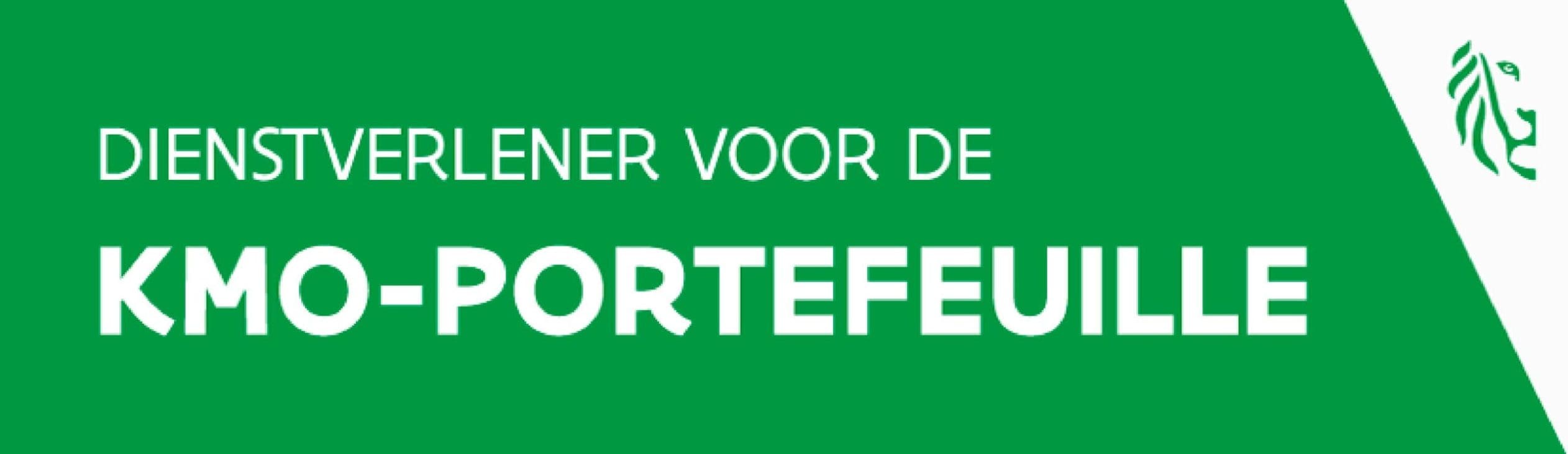 KMO-Portefeuille partnerbadge logo dat het Vlaamse subsidieprogramma voor kmo’s en steun aangeeft | Varamedia