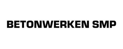 Logo van Betonwerken SMP in zwarte letters op witte achtergrond