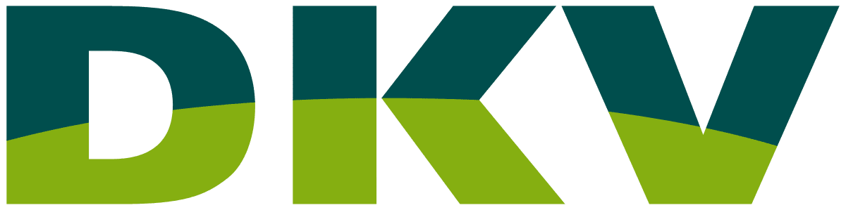 DKV logo in donkergroen en limoengroen