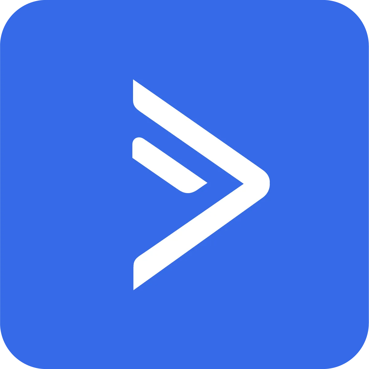 ActiveCampaign logo op blauwe achtergrond met wit pijlpunt symbool