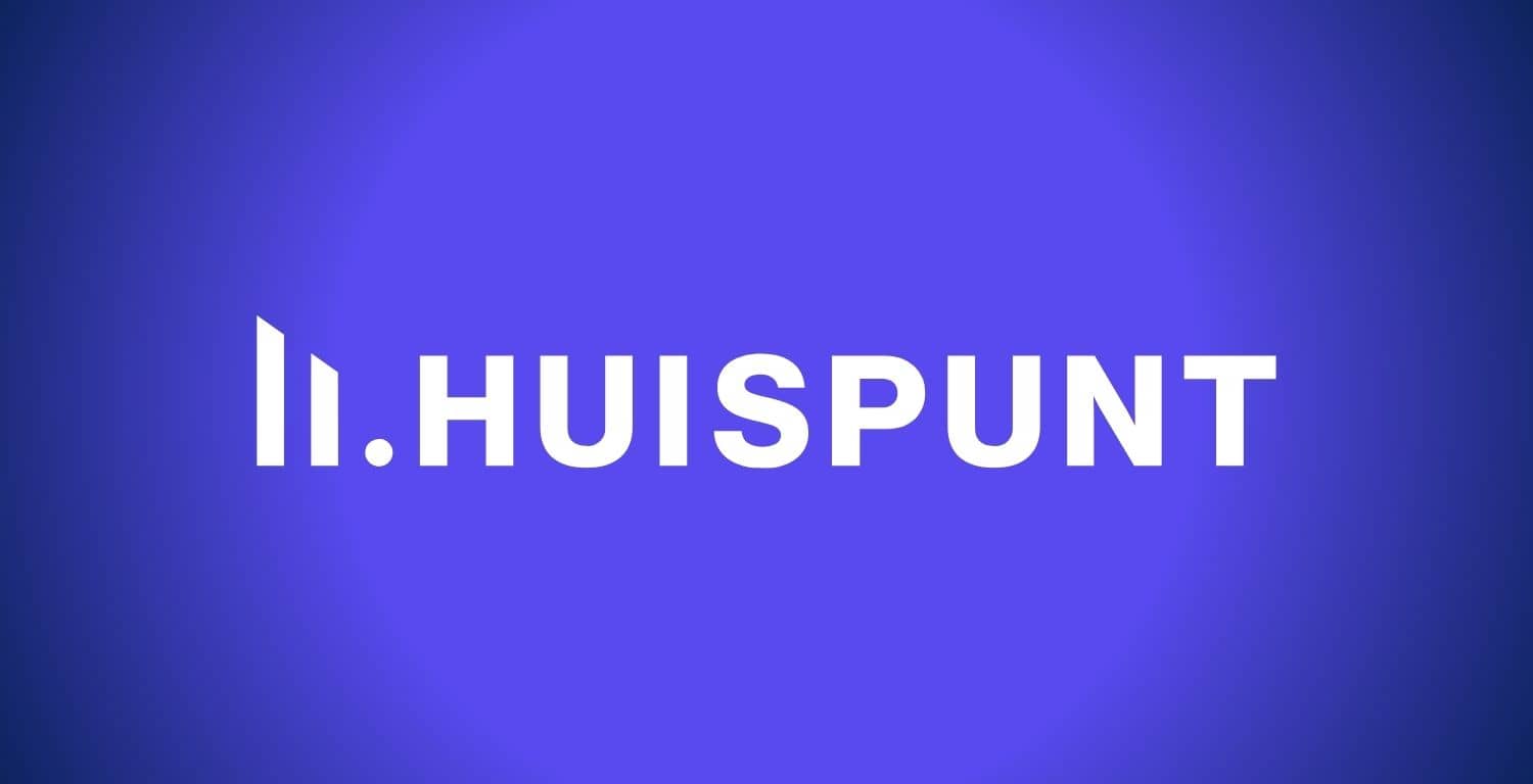 Logo van Huispunt op paarse achtergrond