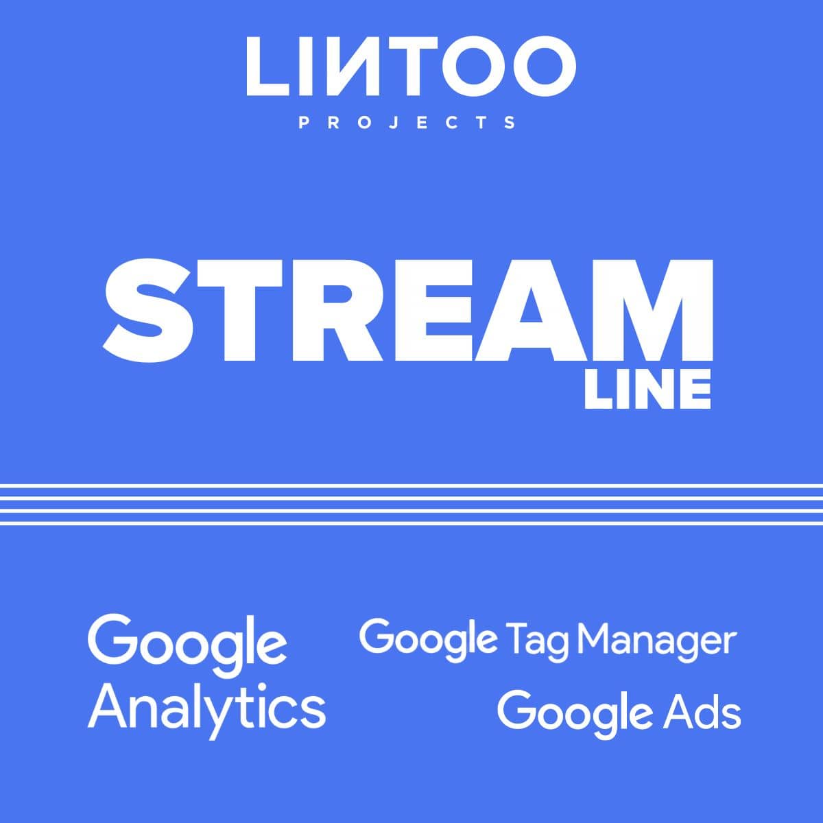 Lintoo Projects Streamline logo met Google Analytics, Tag Manager en Ads