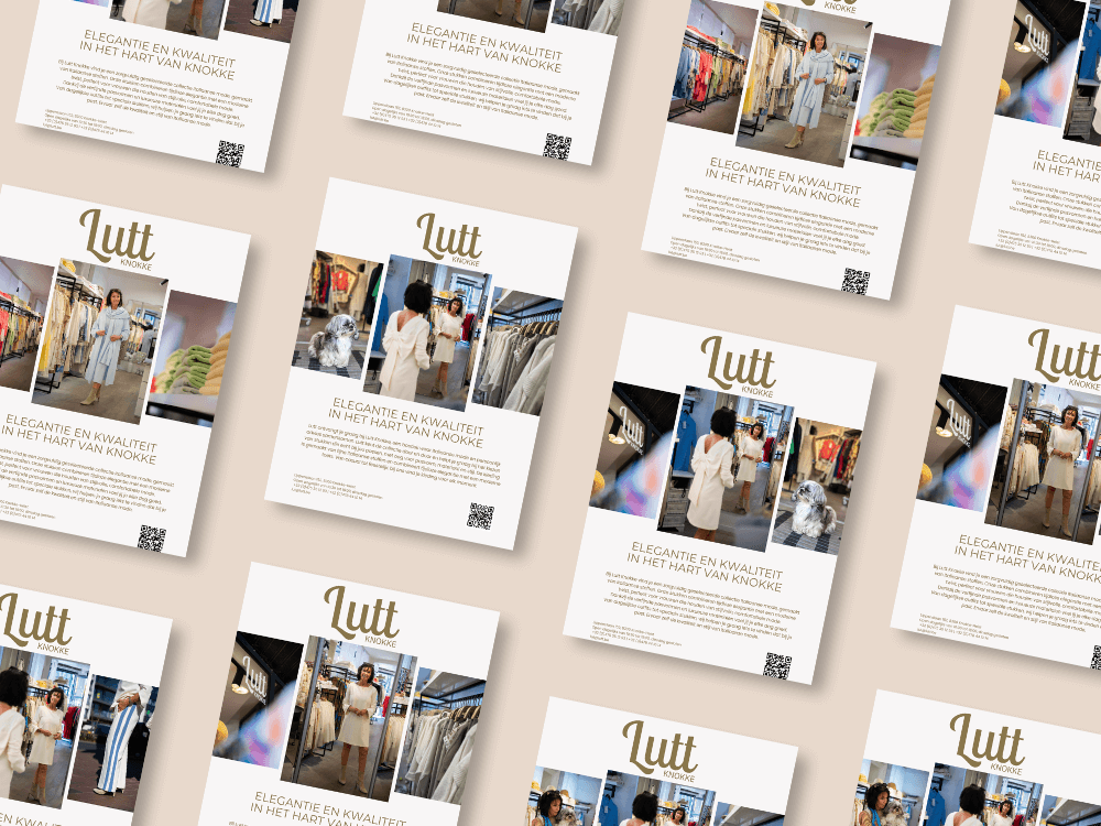 Verschillende versies flyers voor Lutt Knokke