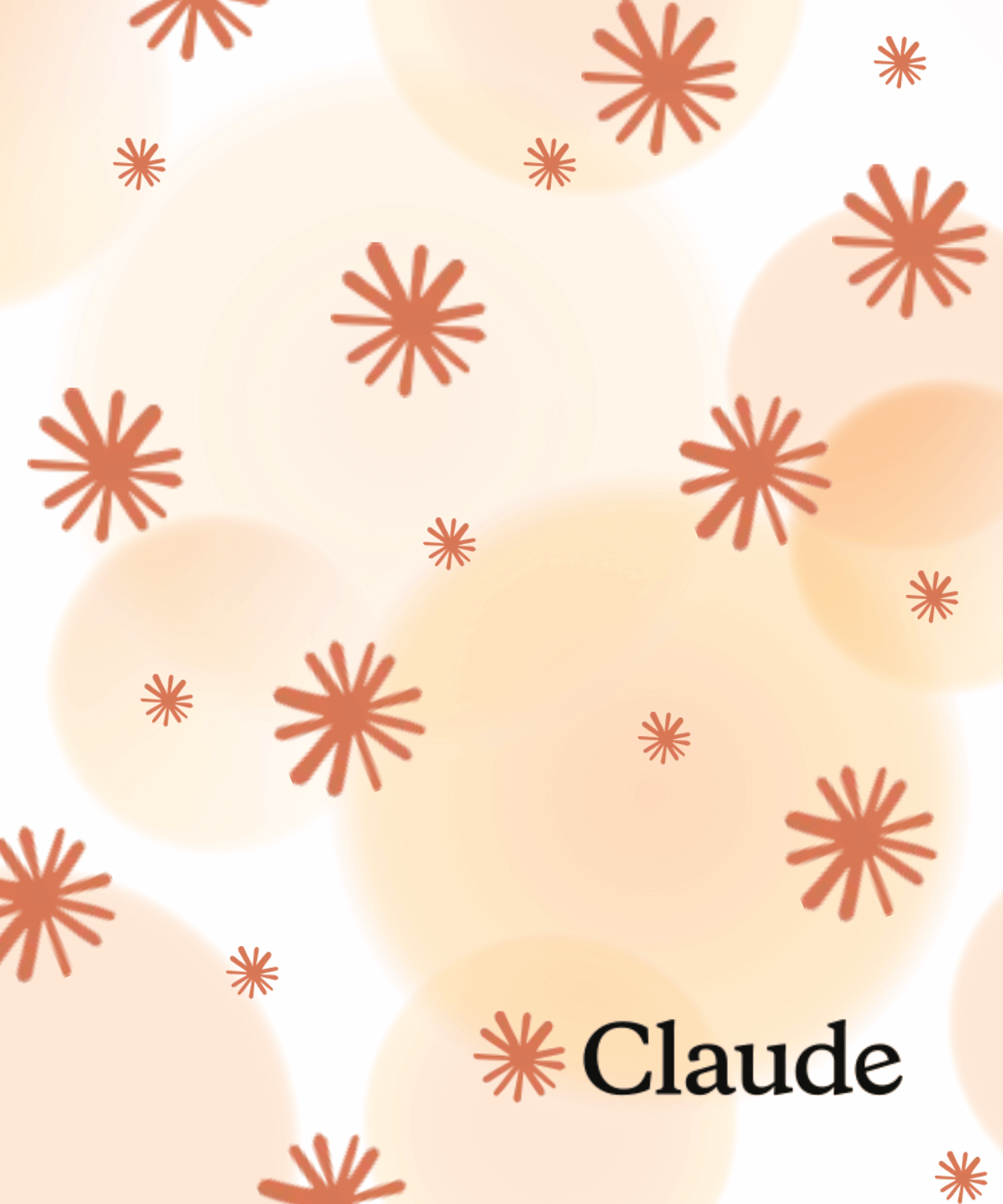 Claude AI-logo met oranje sterretjes op lichte achtergrond