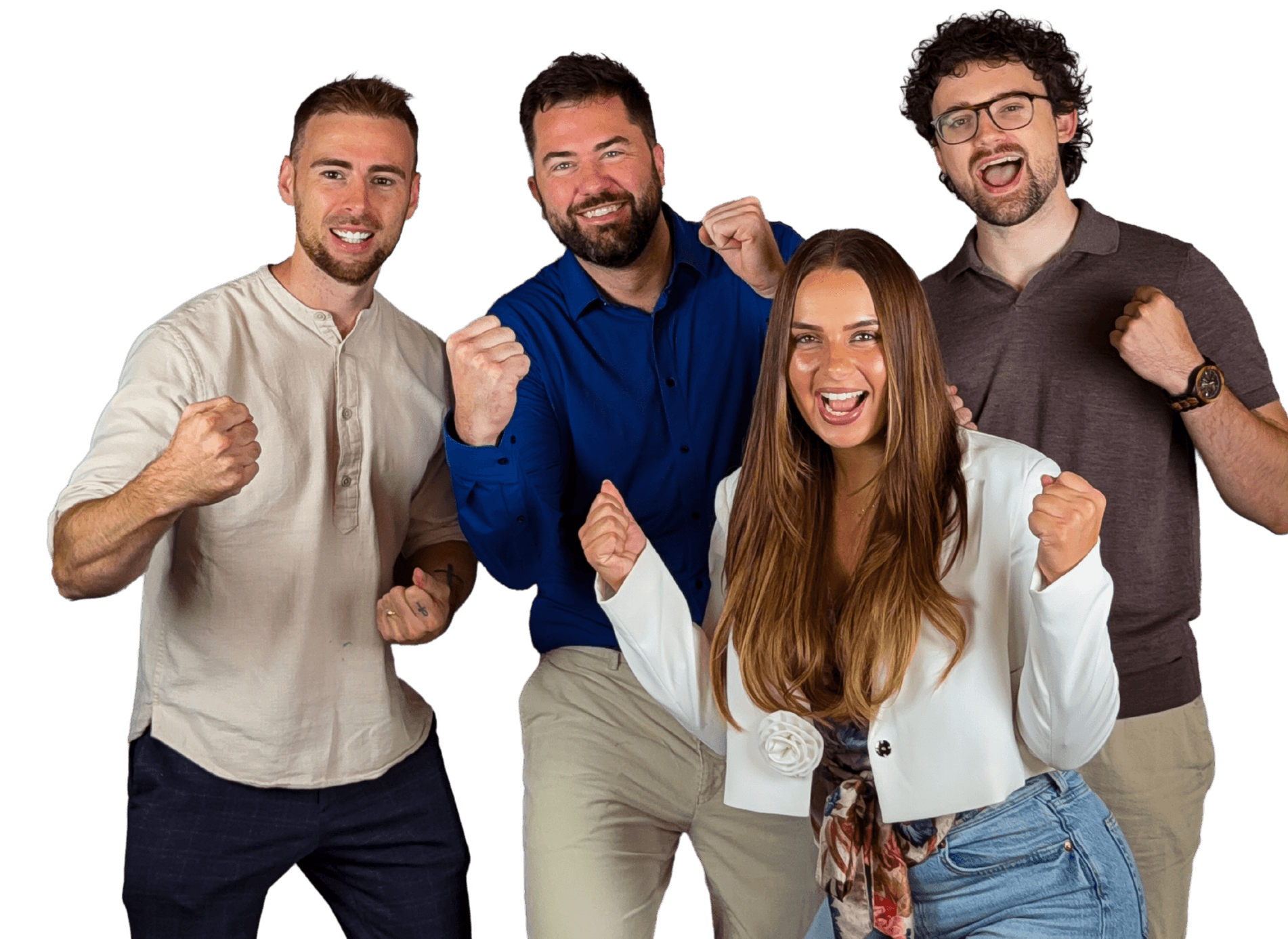 Het team van Varamedia viert een resultaat voor een klant